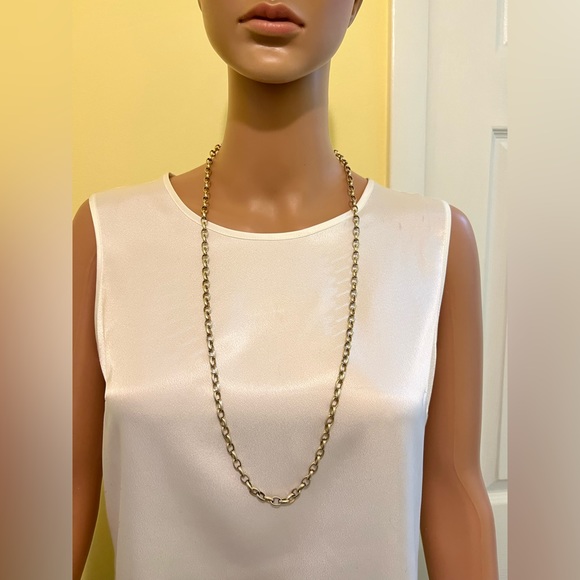 designer Alexis Von Viragh  925 Necklace  Gold Tone Long 33 In / 56g - Picture 2 of 16